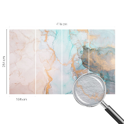 Vlies-Fototapete fürs Schlafzimmer mit Aquarellwellen-Design