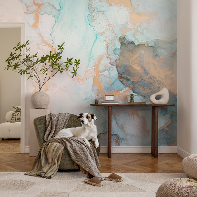 Vlies-Fototapete fürs Schlafzimmer mit Aquarellwellen-Design