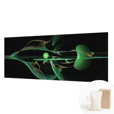 Vliestapete fürs Schlafzimmer mit grünem Wellendesign