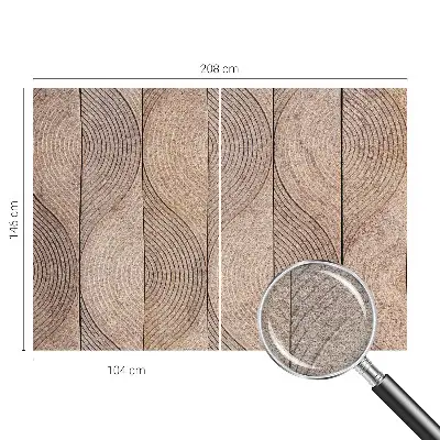 Vlies-Fototapete mit dekorativem Wellendesign in Holzoptik