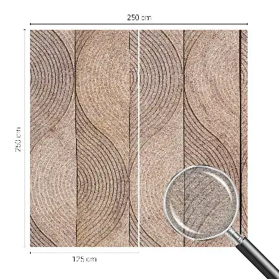 Vlies-Fototapete mit dekorativem Wellendesign in Holzoptik