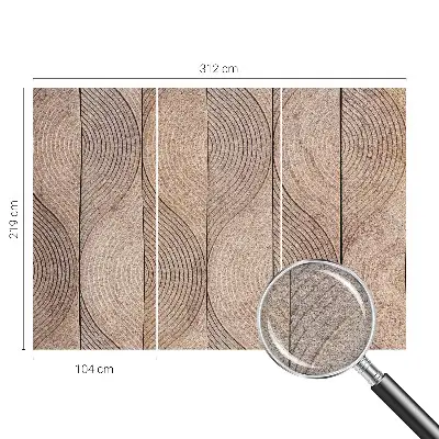 Vlies-Fototapete mit dekorativem Wellendesign in Holzoptik