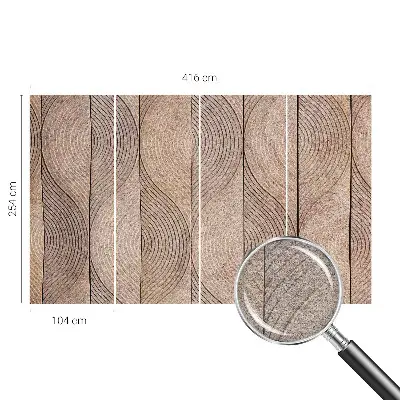 Vlies-Fototapete mit dekorativem Wellendesign in Holzoptik