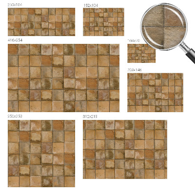 Vlies-Fototapete fürs Wohnzimmer mit rustikalem Mosaikmotiv