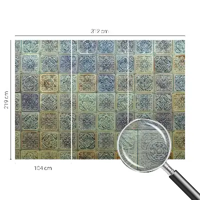 Vlies-Fototapete fürs Schlafzimmer mit geometrischem Fliesenmuster