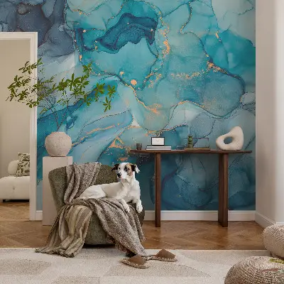 Bildtapete mit abstraktem blauem Motiv