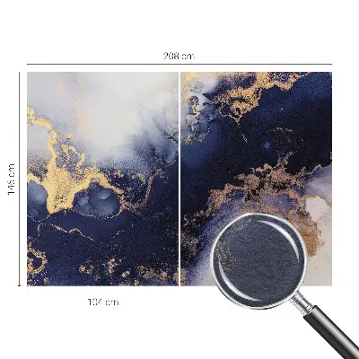 Dekorative Wand-Fototapete mit marineblauen Wellenmuster