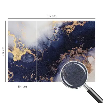 Dekorative Wand-Fototapete mit marineblauen Wellenmuster