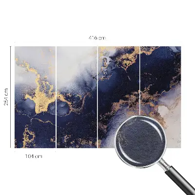 Dekorative Wand-Fototapete mit marineblauen Wellenmuster