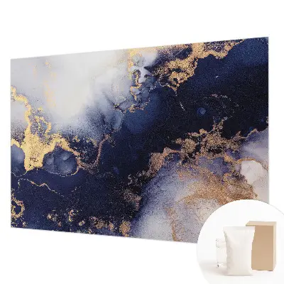 Dekorative Wand-Fototapete mit marineblauen Wellenmuster
