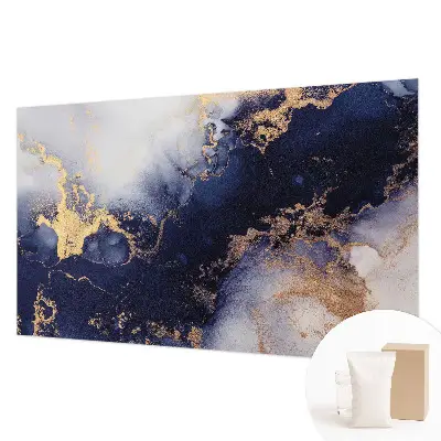 Dekorative Wand-Fototapete mit marineblauen Wellenmuster