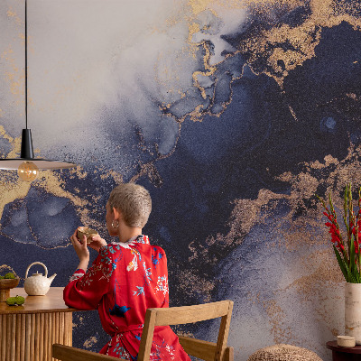 Dekorative Wand-Fototapete Marineblaue Wellen