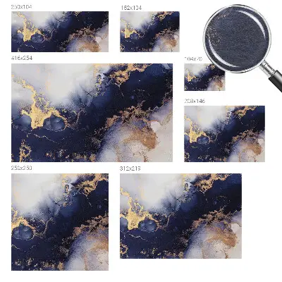 Dekorative Wand-Fototapete mit marineblauen Wellenmuster