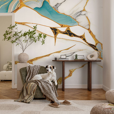 Vlies-Fototapete fürs Schlafzimmer mit elegantem Marmordesign