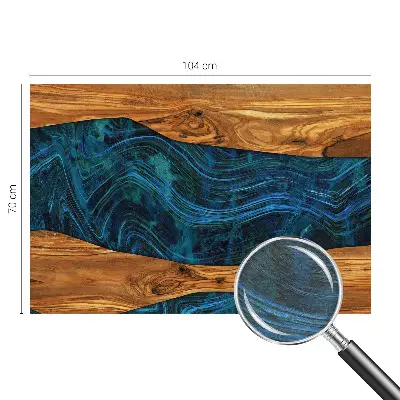 Moderne Vlies-Fototapete mit blauem Holzmotiv