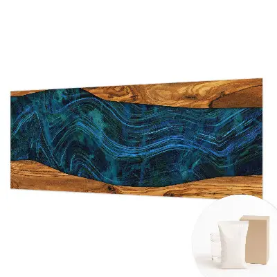 Moderne Vlies-Fototapete mit blauem Holzmotiv