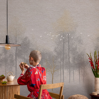 Fototapete fürs Schlafzimmer mit dem Motiv „Harmonie des Waldes“