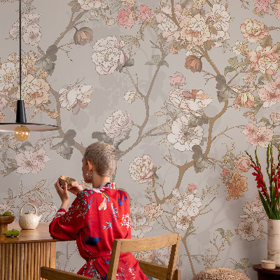 Fototapete fürs Wohnzimmer Romantisches Muster