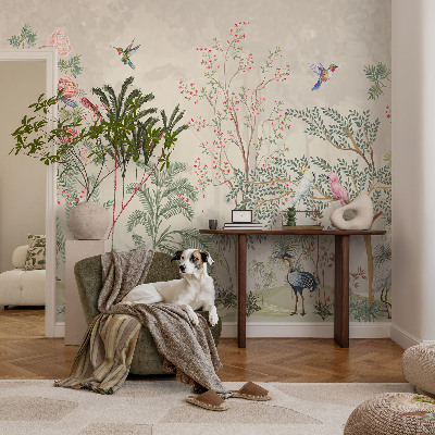 Vlies-Fototapete fürs Wohnzimmer mit tropischem Oasenmotiv