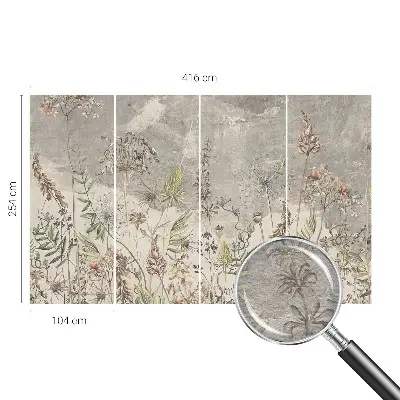 Vlies-Fototapete fürs Schlafzimmer mit Motiv aus Wildpflanzen
