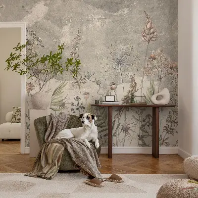 Vlies-Fototapete fürs Schlafzimmer mit Motiv aus Wildpflanzen