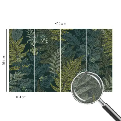 Vlies-Fototapete mit grünem Blattmuster