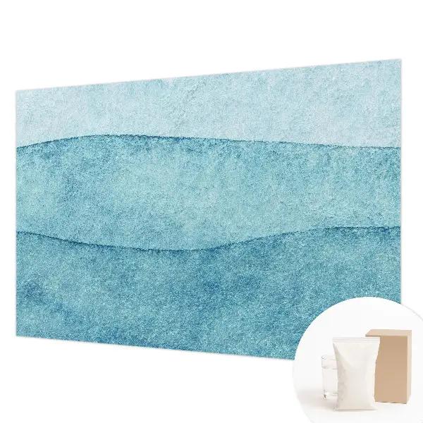 Wandtapete mit blauem Wellendesign