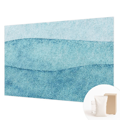 Wandtapete mit blauem Wellendesign