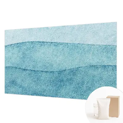 Wandtapete mit blauem Wellendesign