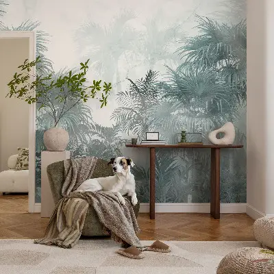 Vlies-Fototapete fürs Wohnzimmer mit exotischem grünen Motiv