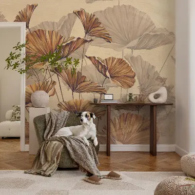 Vliestapete fürs Schlafzimmer mit herbstlichem Motiv in eleganter Optik