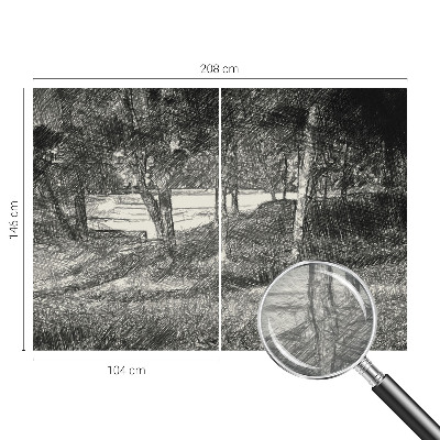 Moderne Vlies-Fototapete mit einer friedlichen Landschaft als Motiv