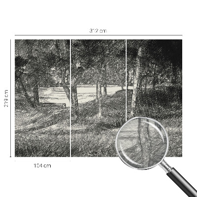 Moderne Vlies-Fototapete mit einer friedlichen Landschaft als Motiv