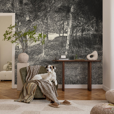 Moderne Vlies-Fototapete mit einer friedlichen Landschaft als Motiv