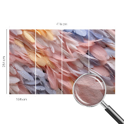 Fototapete nach Maß Pastellfarbene Federn