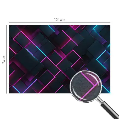 Dekorative Wand-Fototapete mit neonfarbenem geometrischem Muster