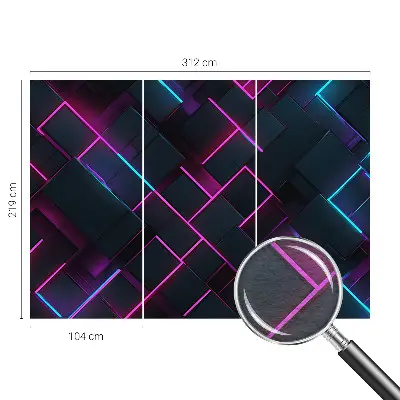 Dekorative Wand-Fototapete mit neonfarbenem geometrischem Muster