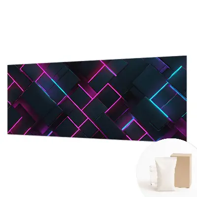 Dekorative Wand-Fototapete mit neonfarbenem geometrischem Muster