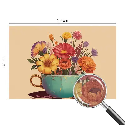 Fototapete fürs Schlafzimmer mit einem farbenfrohen Blumenstrauß als Motiv