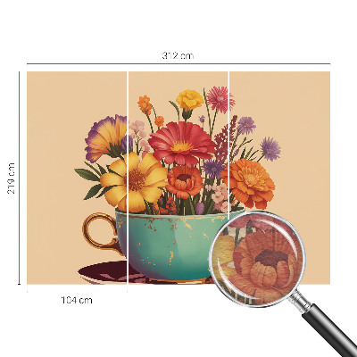 Fototapete fürs Schlafzimmer Ein farbenfroher Blumenstrauß