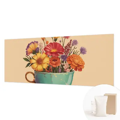 Fototapete fürs Schlafzimmer mit einem farbenfrohen Blumenstrauß als Motiv