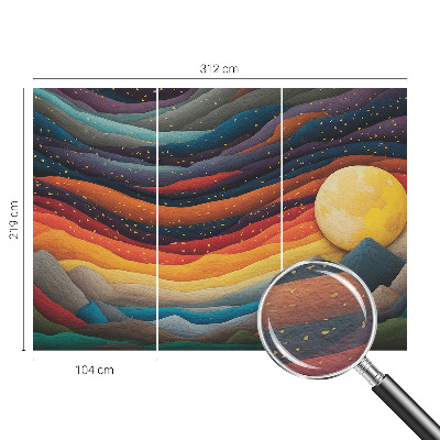 Moderne Vlies-Fototapete Farbenfrohe Berge