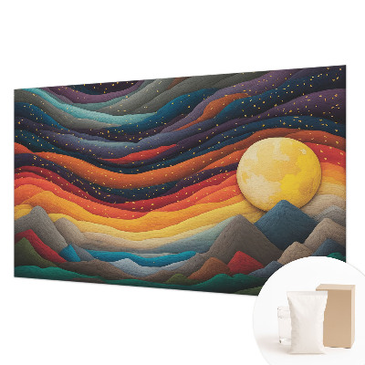 Moderne Vlies-Fototapete Farbenfrohe Berge