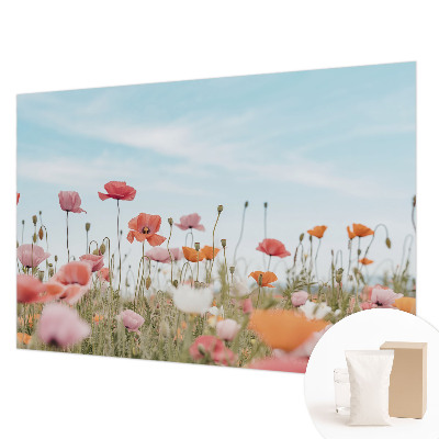 Motivtapete aus Vlies mit Mohnblumenmuster