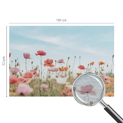 Motivtapete aus Vlies mit Mohnblumenmuster