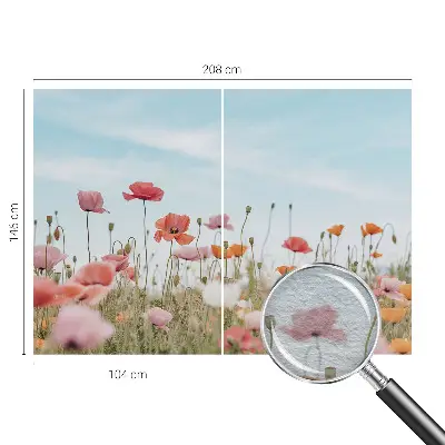 Motivtapete aus Vlies mit Mohnblumenmuster