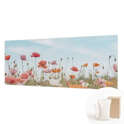 Motivtapete aus Vlies mit Mohnblumenmuster