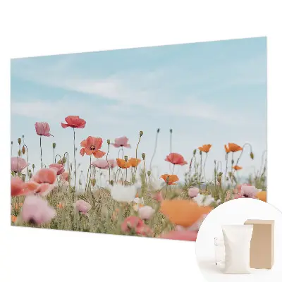 Motivtapete aus Vlies mit Mohnblumenmuster