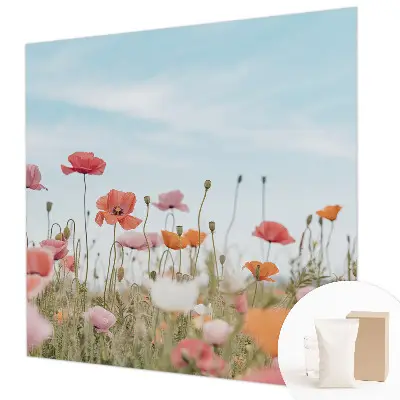 Motivtapete aus Vlies mit Mohnblumenmuster