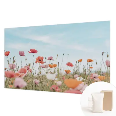 Motivtapete aus Vlies mit Mohnblumenmuster